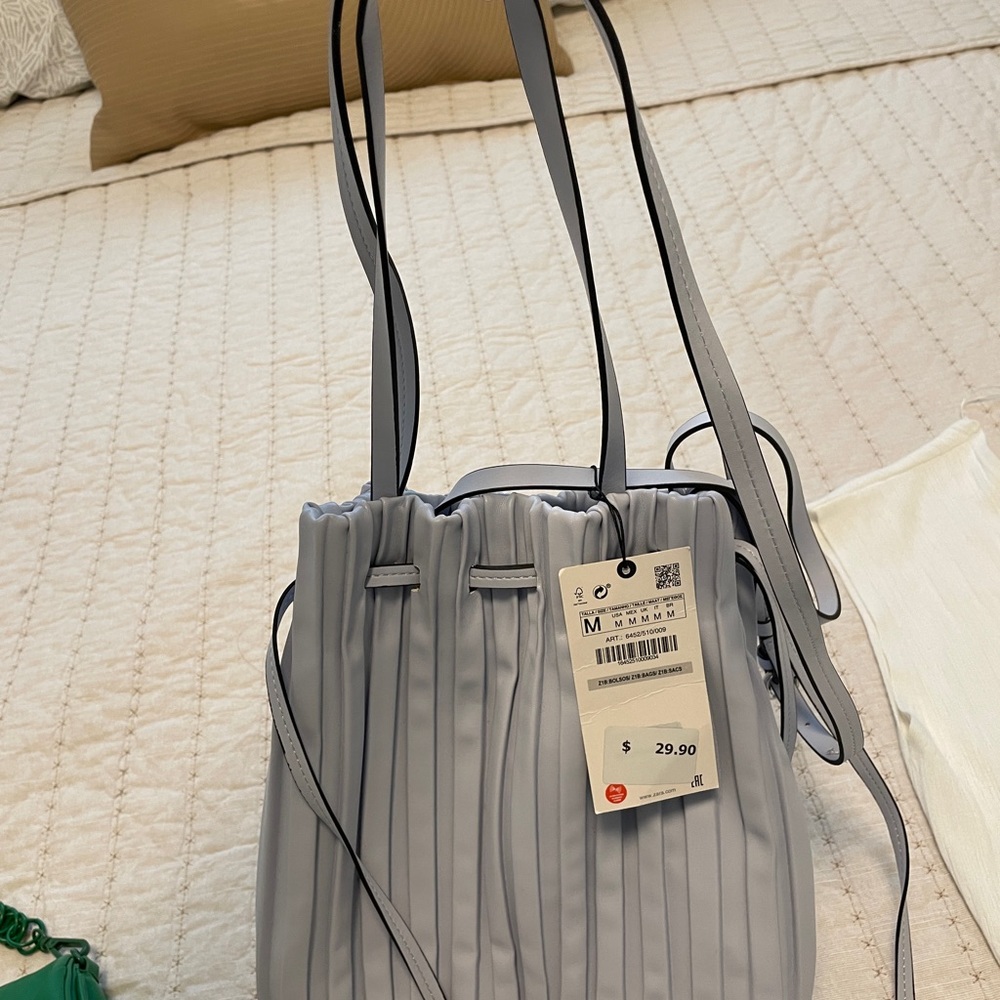 Zara light blue handbag